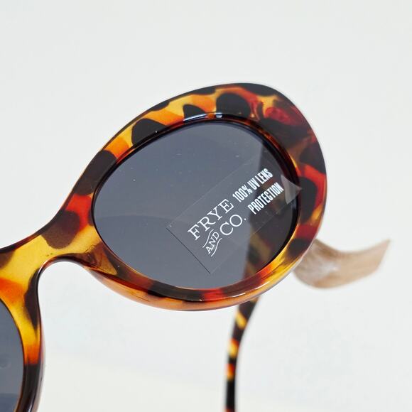 Frye Oversized Cat Eye Tortoise Shell Print Sunglasses Brown Black 100% UV lens - Picture 4 of 10